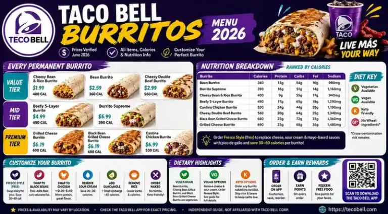 Taco Bell Burritos Menu
