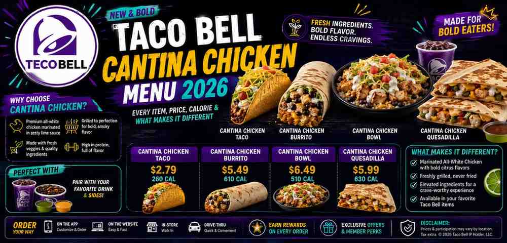 Taco Bell Cantina Chicken Menu