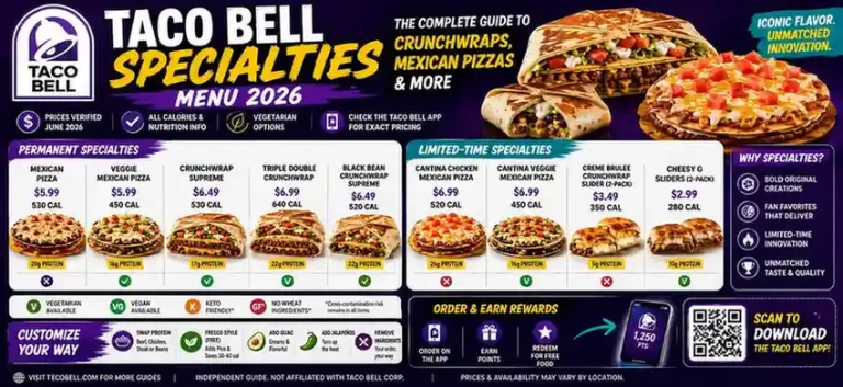 Taco Bell specialties menu