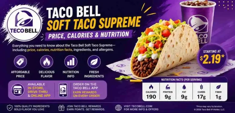 Taco Bell Soft Taco Supreme Price, Calories & Nutrition